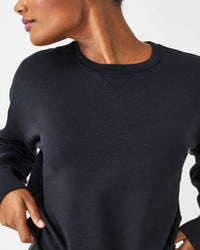 Spanx Airessentials Crew Pullover in very black - women's top - alternate view