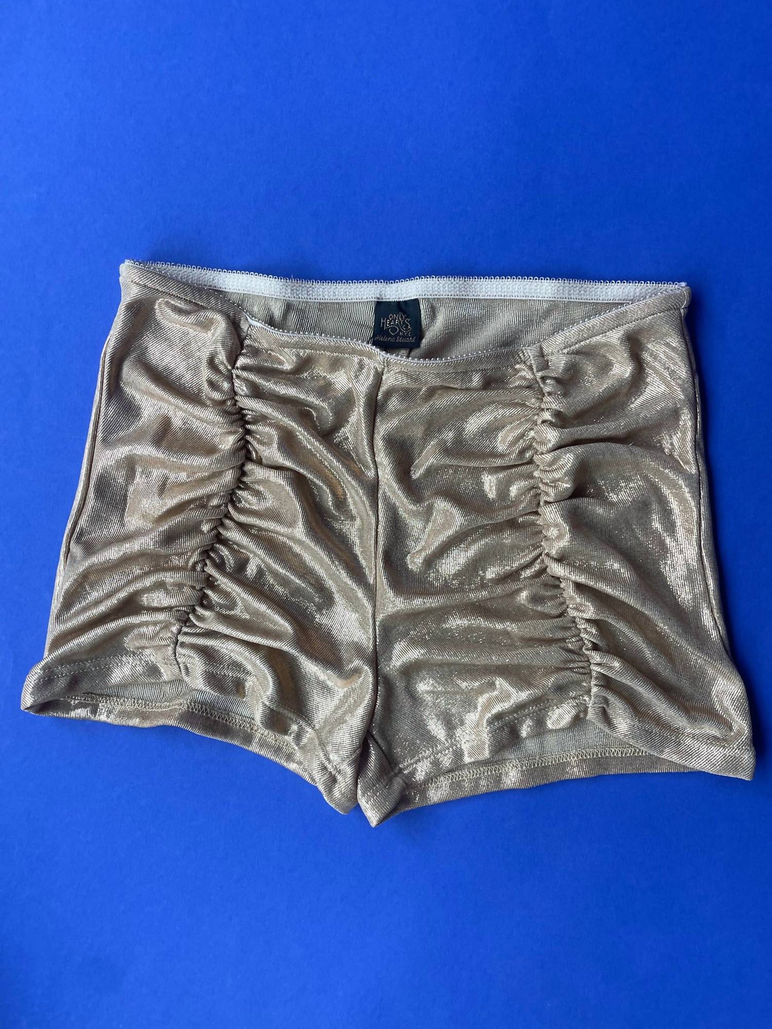 Only Hearts - 70's Inspired Metallic Ruched Shorts
