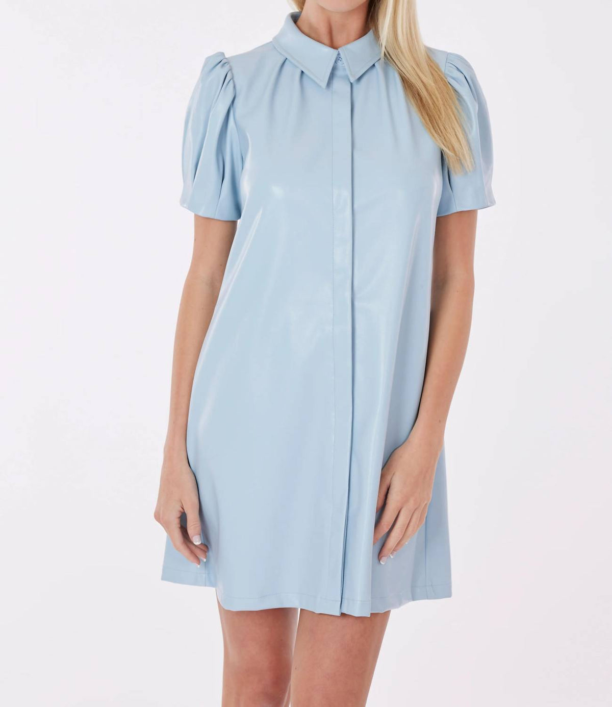 Sincerely Ours - Short Sleeve Leather Dress