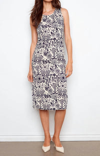 Charlie B - Printed Sleeveless Scoop Neck Midi Dress