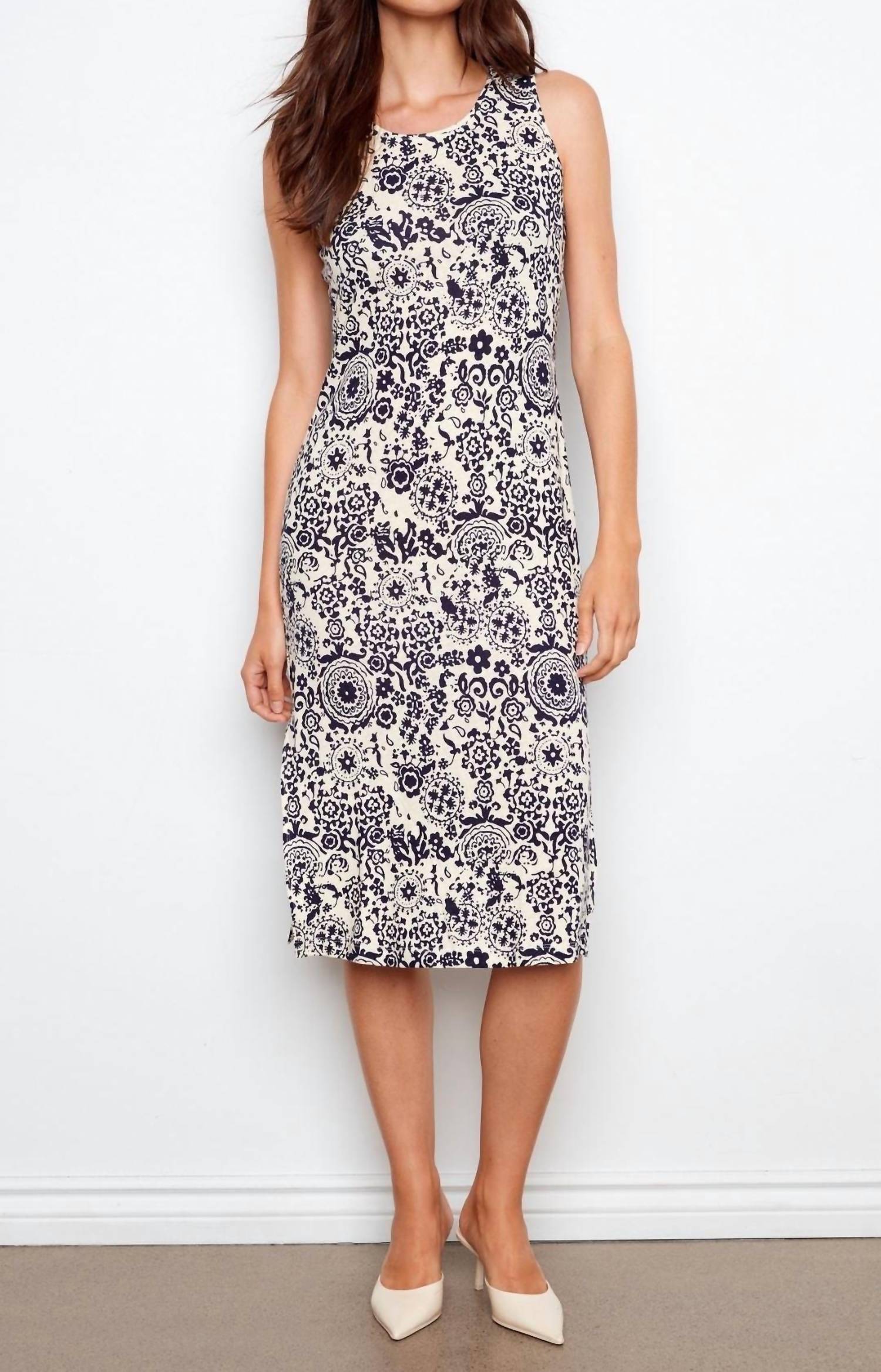 Charlie B - Printed Sleeveless Scoop Neck Midi Dress