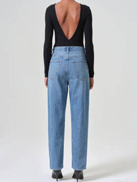 AGOLDE V Waist Baggy Jeans in fairway 2 - women's jeans - view 4