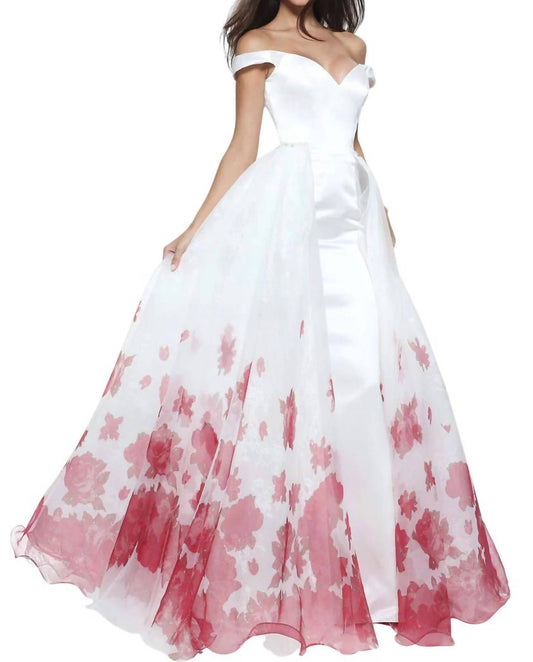 Sherri Hill - Satin Floral Prom Dress