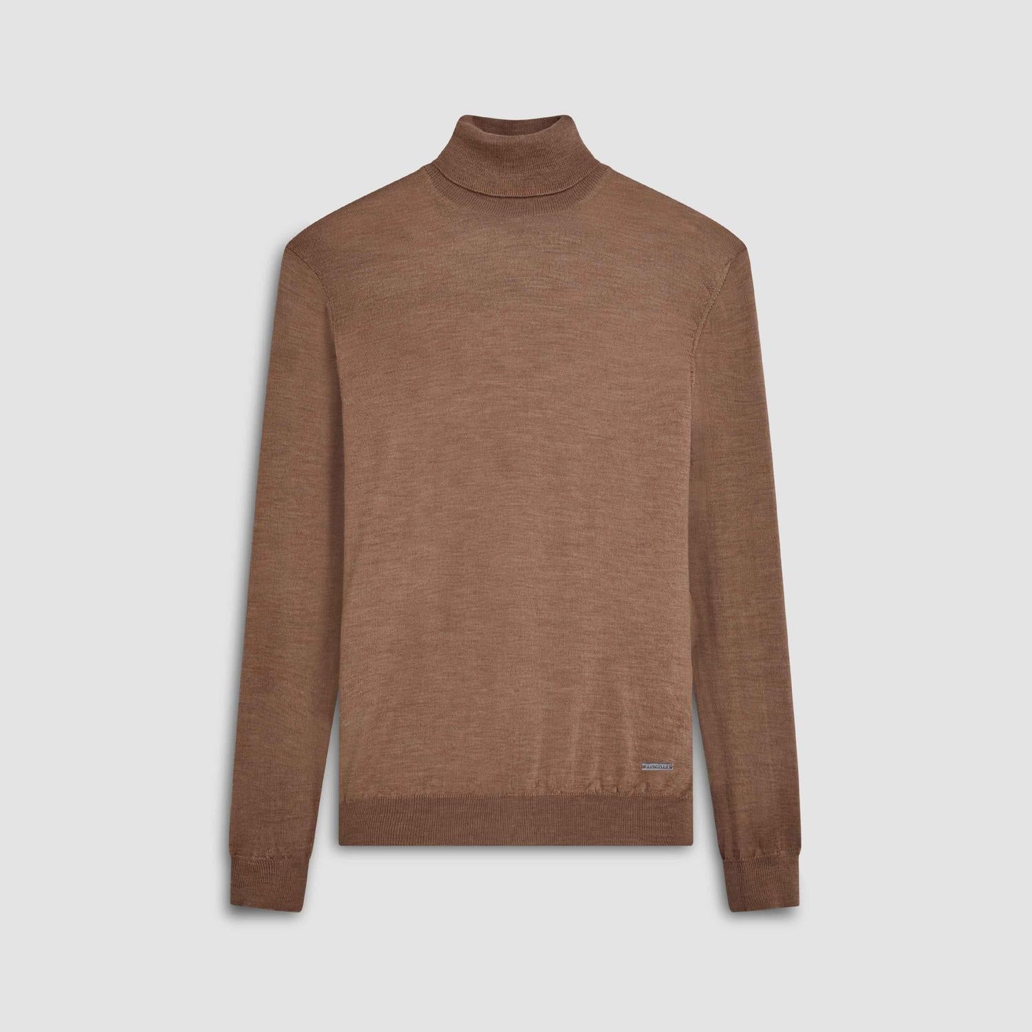 Bugatchi Uomo Wool Turtleneck Sweater in camel - men's sweater - view 5