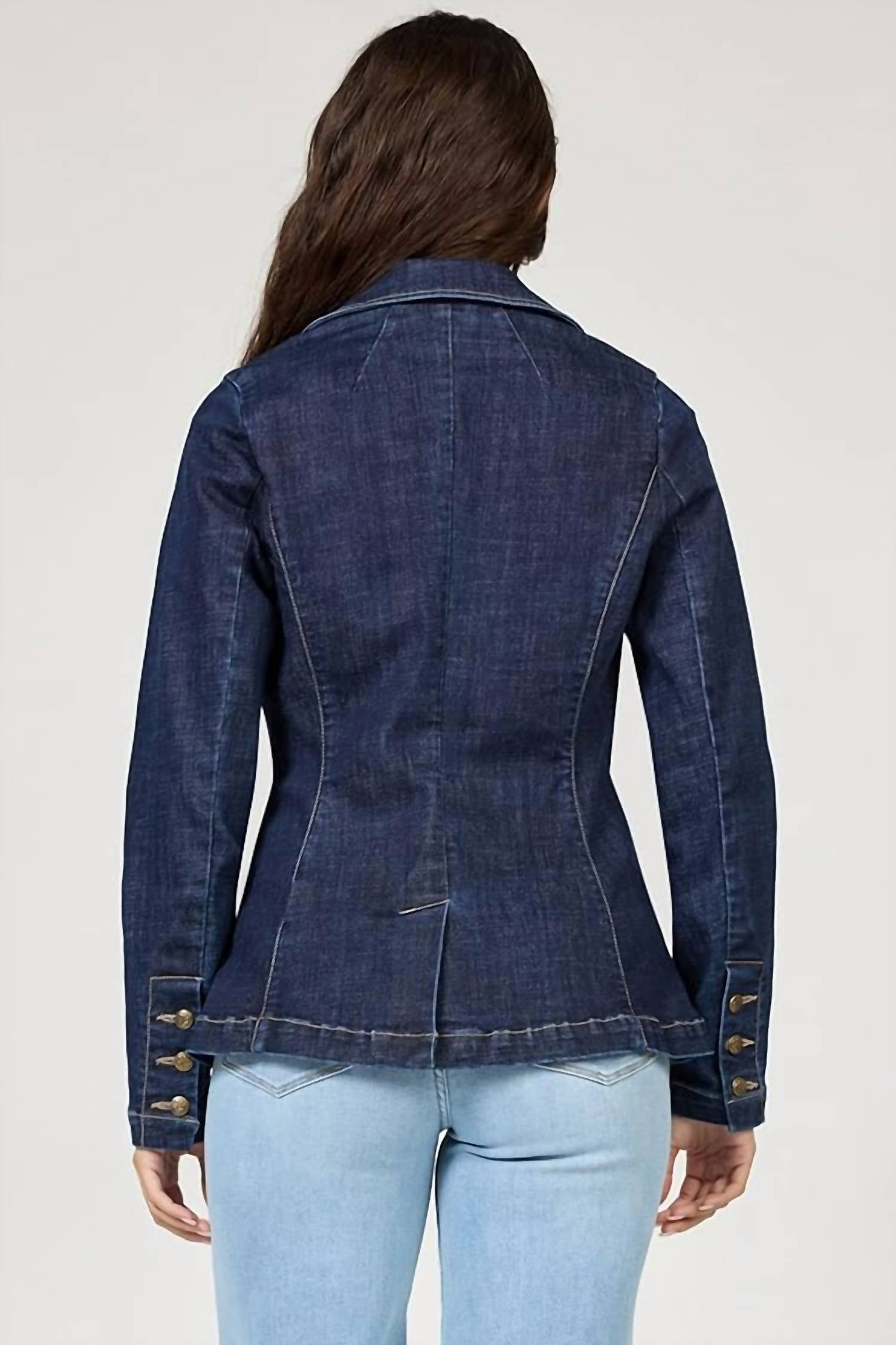DEAR JOHN DENIM Minah Denim Blazer in naval academy - women's jacket - detail view