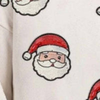Katydid - Sequined Santa Face Patch Sweatshirt