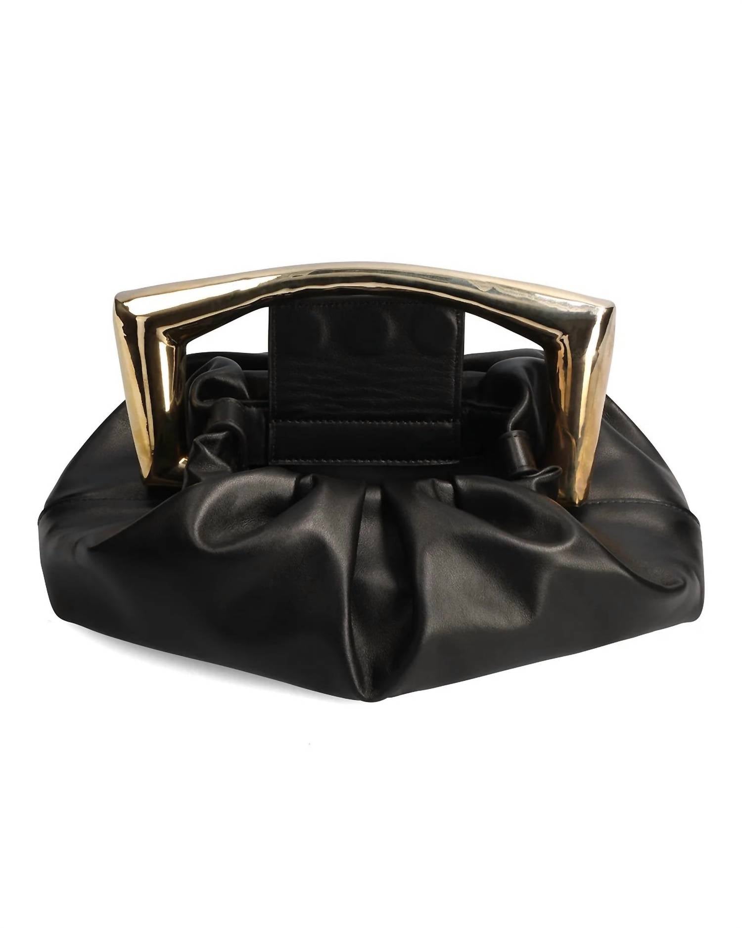 Amanu - Women's The Kenya Pleated Leather Clutch Bag