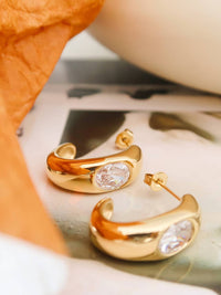 Flanerie By Maiq - Women's Alienor Non-tarnish Classic C Hoop Earring