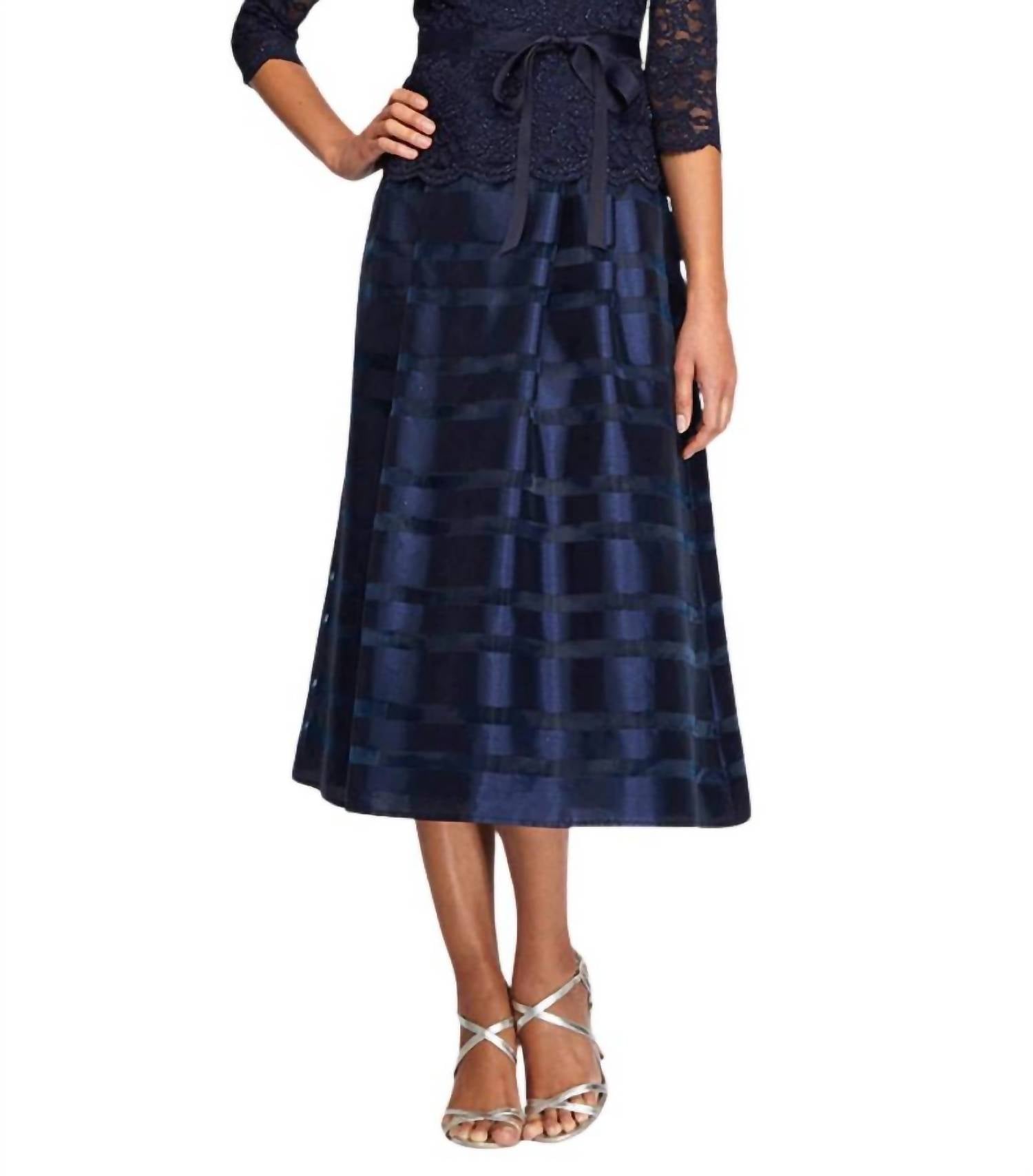 Alex Evenings - Women's Floral Bateau A Line Midi Dress