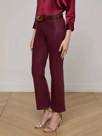 L'Agence - Kendra Coated Cropped Flare Pants