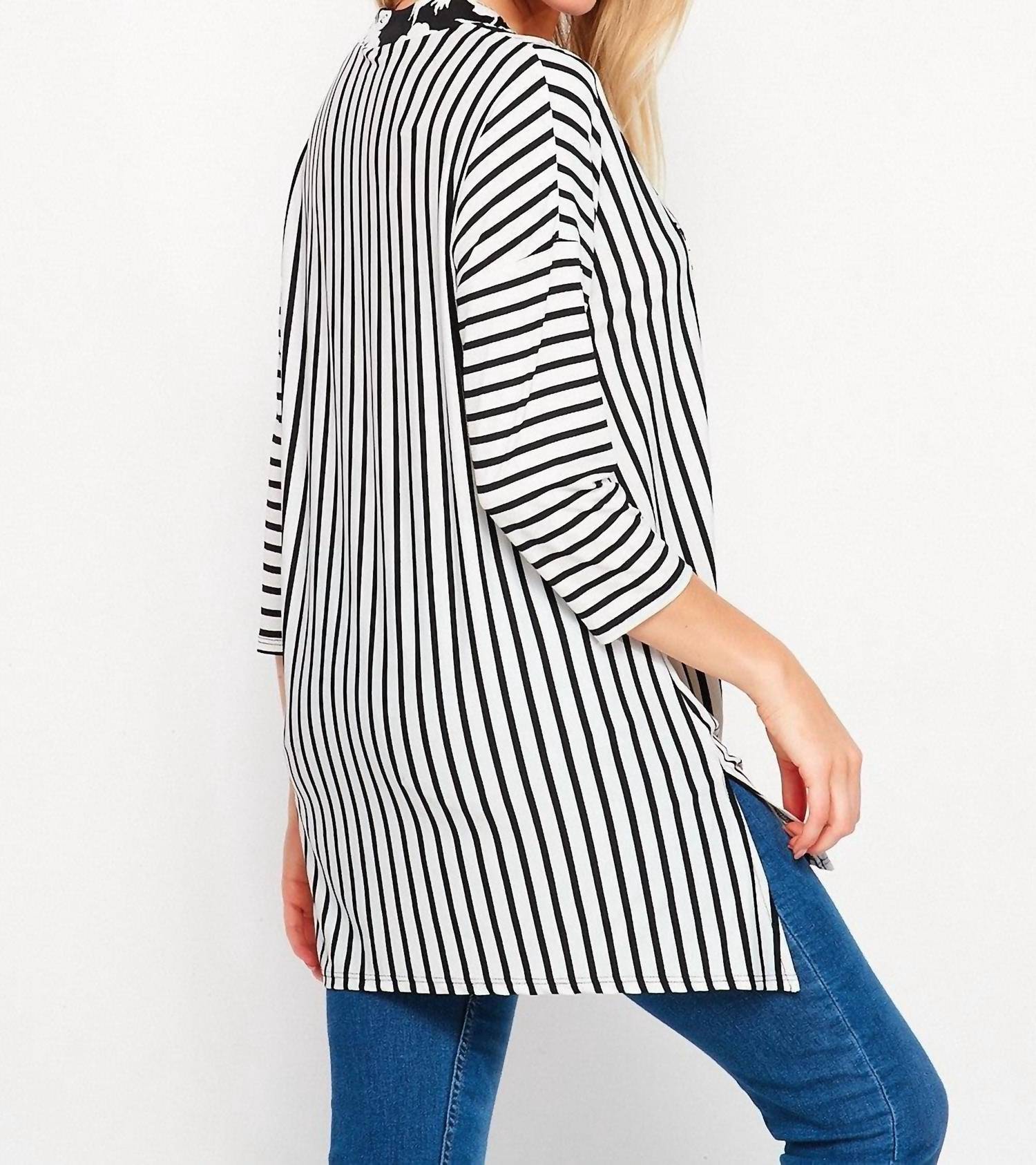 Honeyme - Floral & Striped Gabby Top