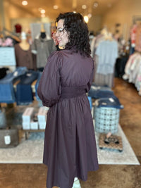 Entro - Quarter Sleeve Front Zip Midi Dress