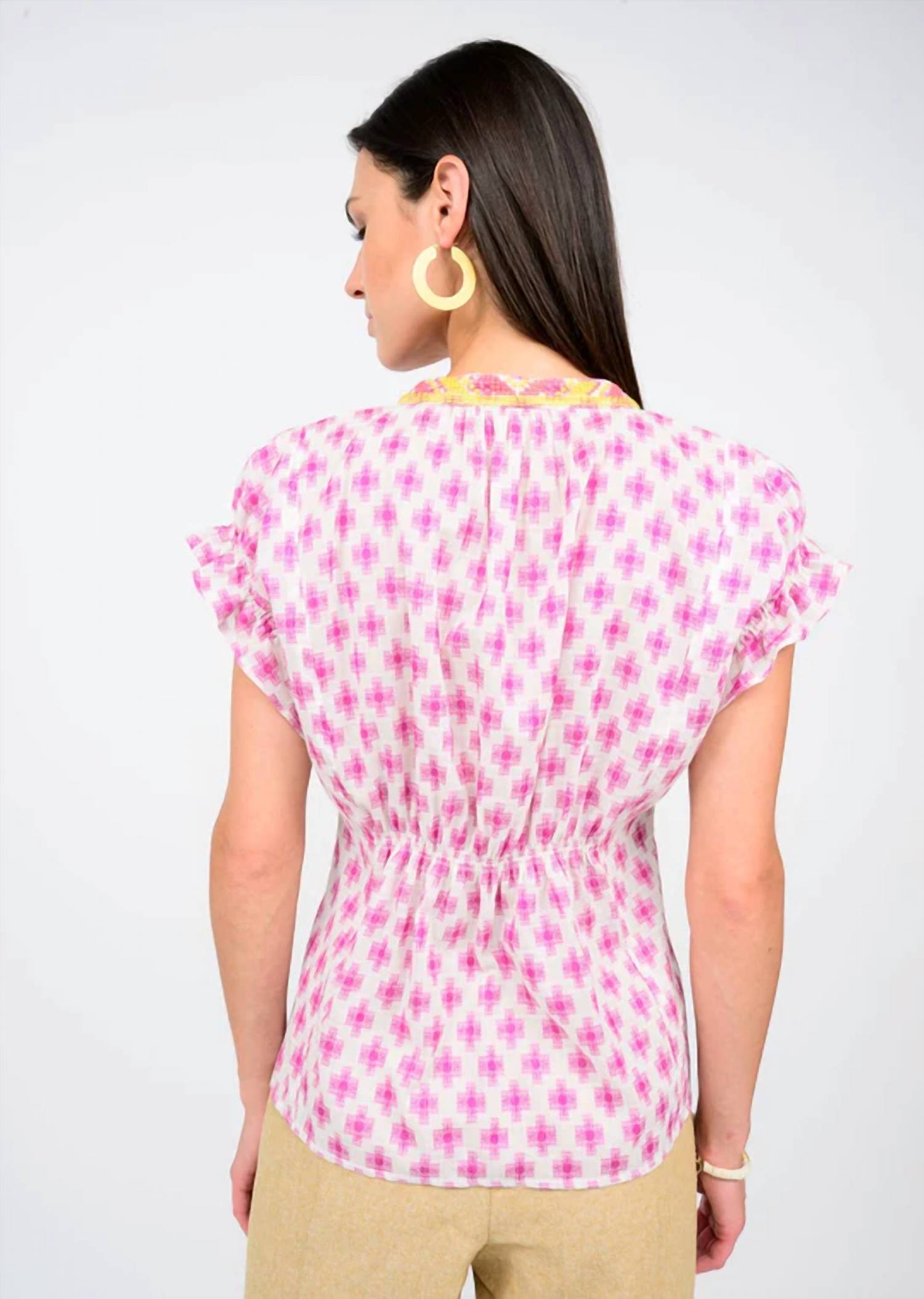 Ivy Jane - Trellis Stitched Popover Top