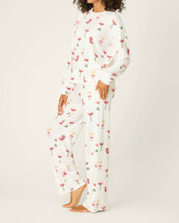 Pj Salvage - Let's Get Toasty Holiday Wine Print Pajama Set