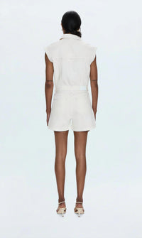PISTOLA Lennox Sleeveless Romper in white - women's pants - alternate view