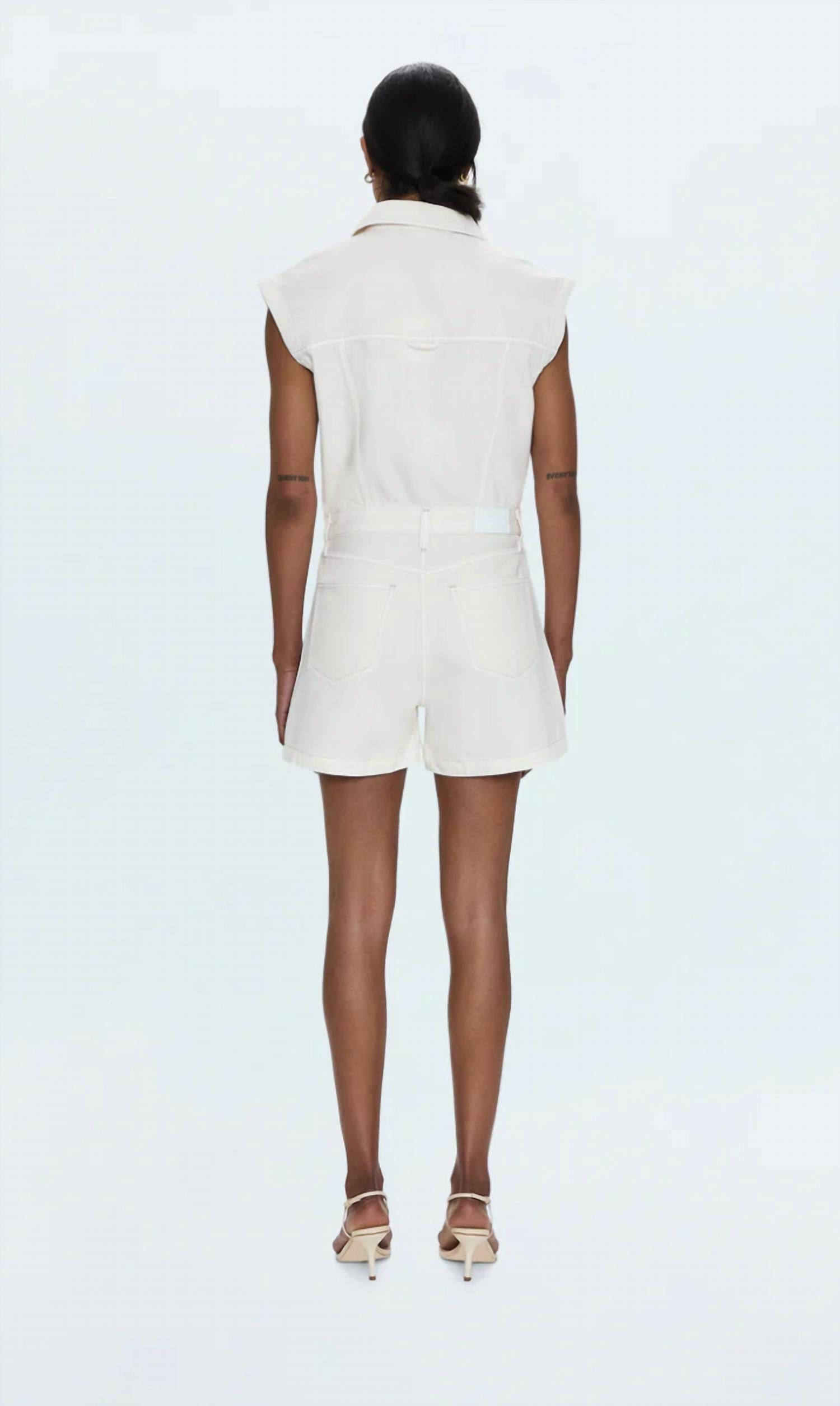 PISTOLA Lennox Sleeveless Romper in white - women's pants - alternate view