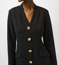 Joseph Ribkoff V-neck Long Sleeves Sheath Dress in black - women's dress - alternate view