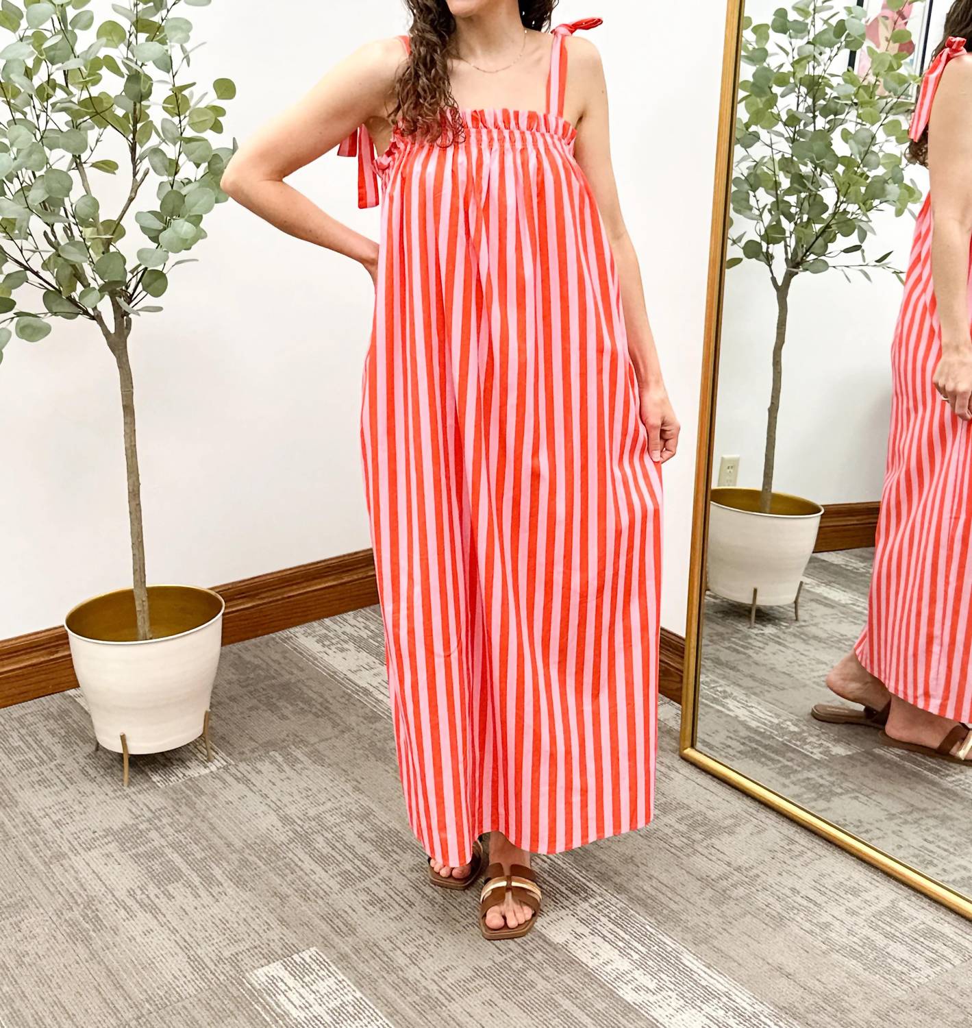 Wishlist - Stripe Tie Strap Maxi Dress