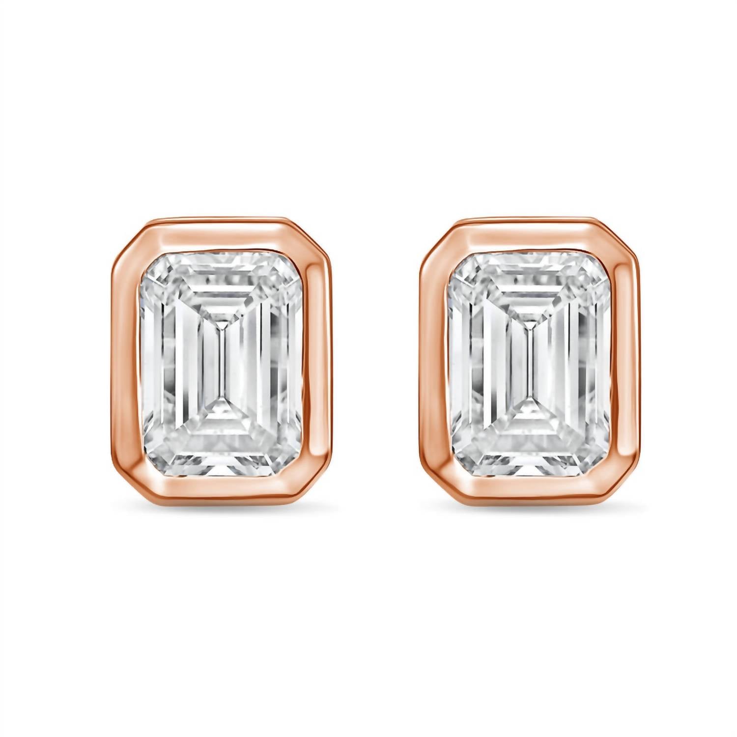 Diana M Jewels - Women's Emerald Lab-grown Diamond Stud Earrings (7.00 Tcw) - Elegant
