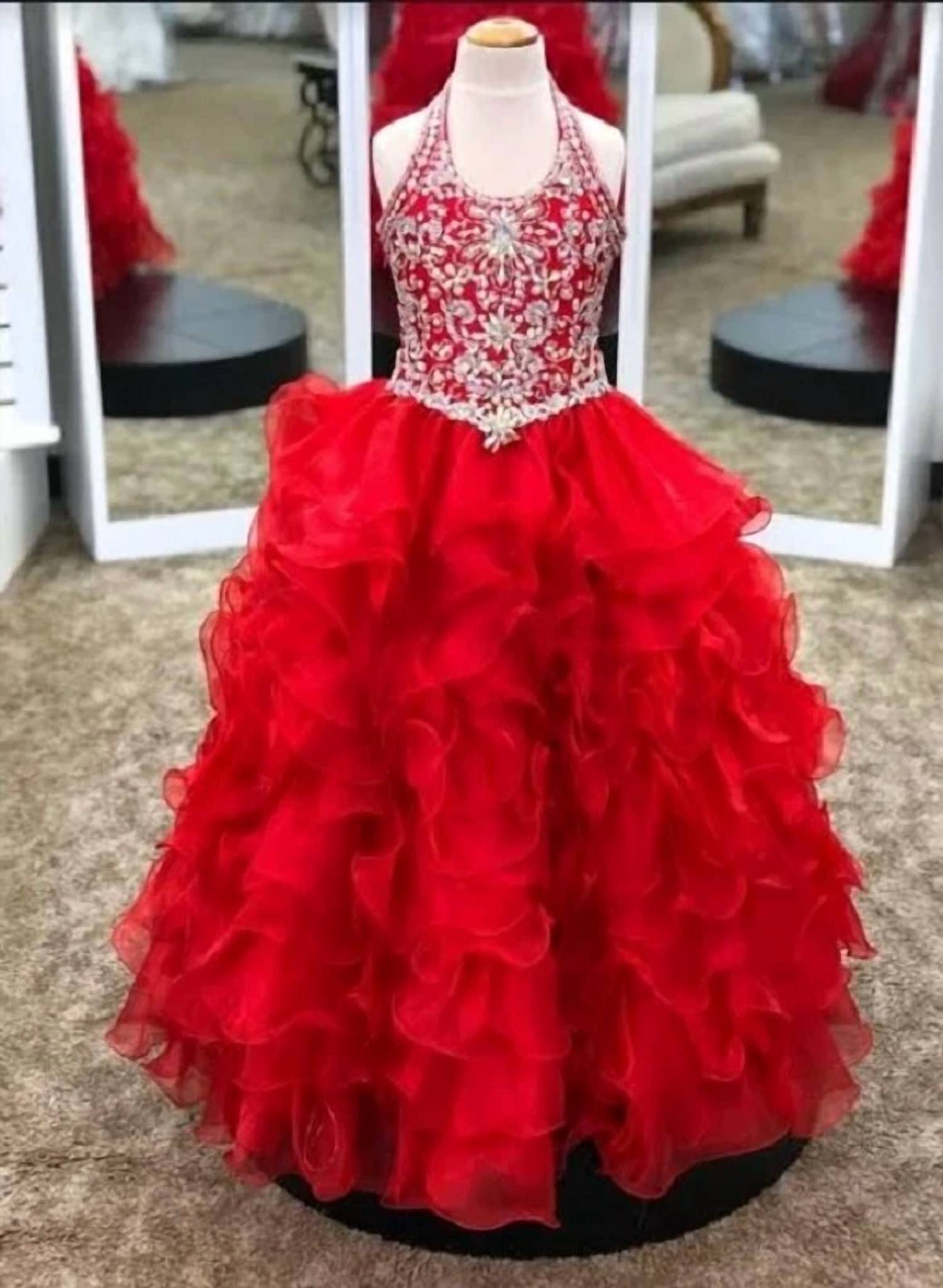 Little Rosie - Girl's Glitz Long National Pageant Dress