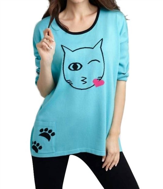 Cat Kiss Graphic Sweater