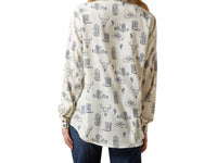 ARIAT Homestyle Deserted Print Button Shirt in white - women's shirt - detail view