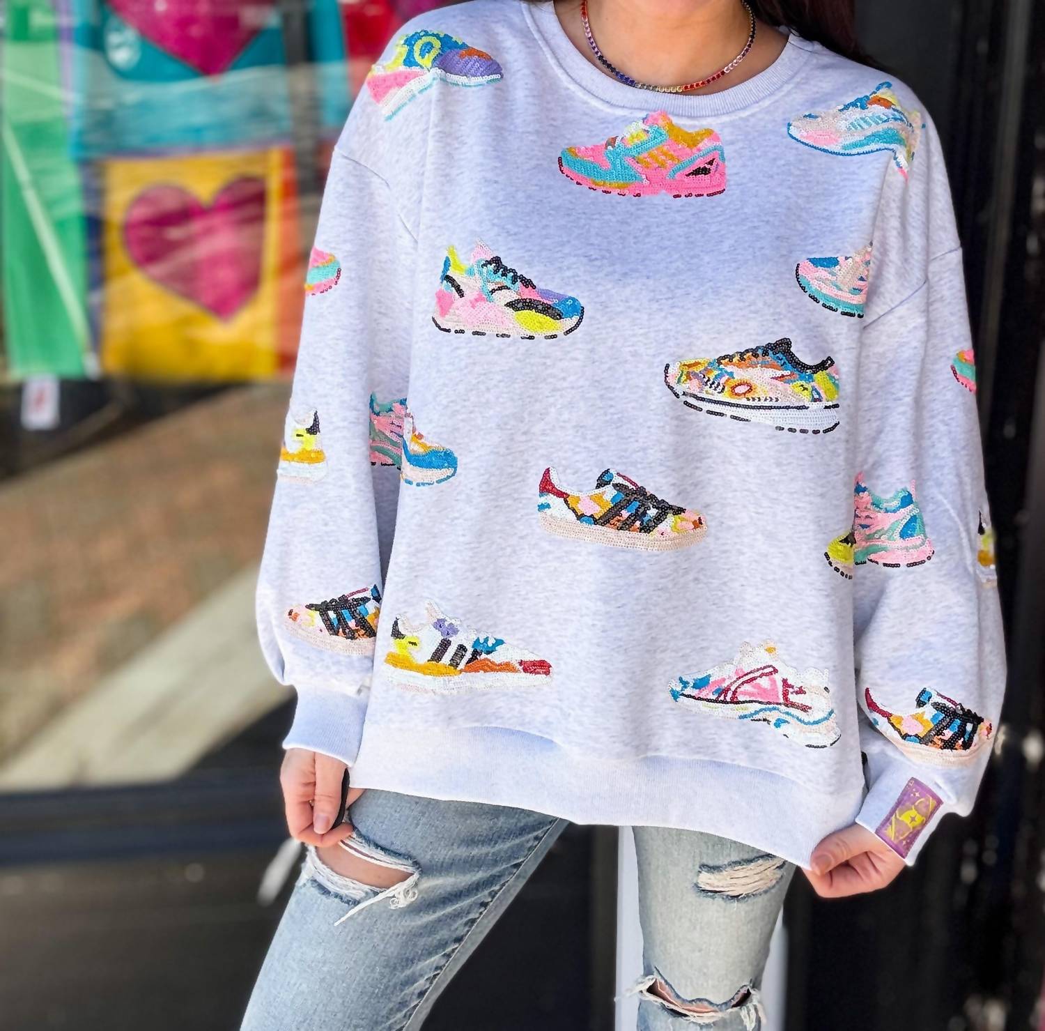 Queen Of Sparkles - Neon Sneaker Sweatshirt