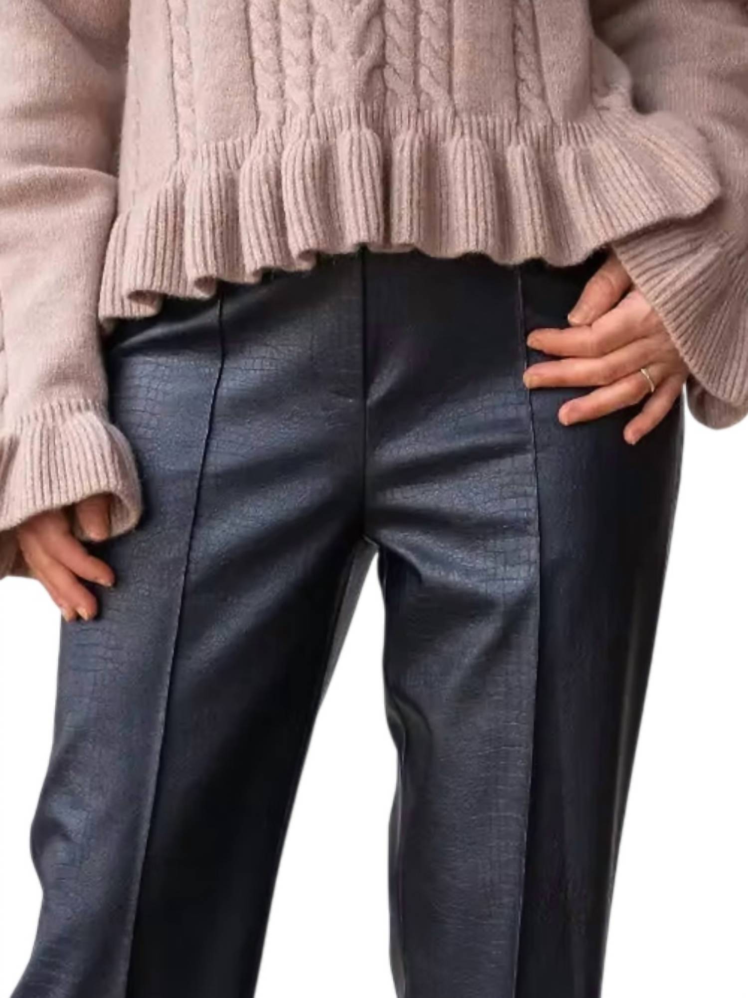 Grace + Emma - Always Edgy Snake Print Faux Leather Pants