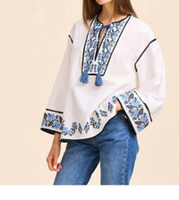 MILLE Angelica Top in santorini embroidery - women's blouse - view 4