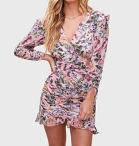 ASTR Kimbra Dress in pink multi floral - women's dress