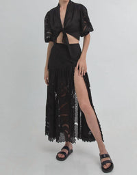 Uma And Leopold - Alya Embroidery Maxi Skirt