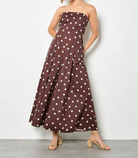 Apricot - Polka Dot Bow Back Wide Leg Jumpsuit