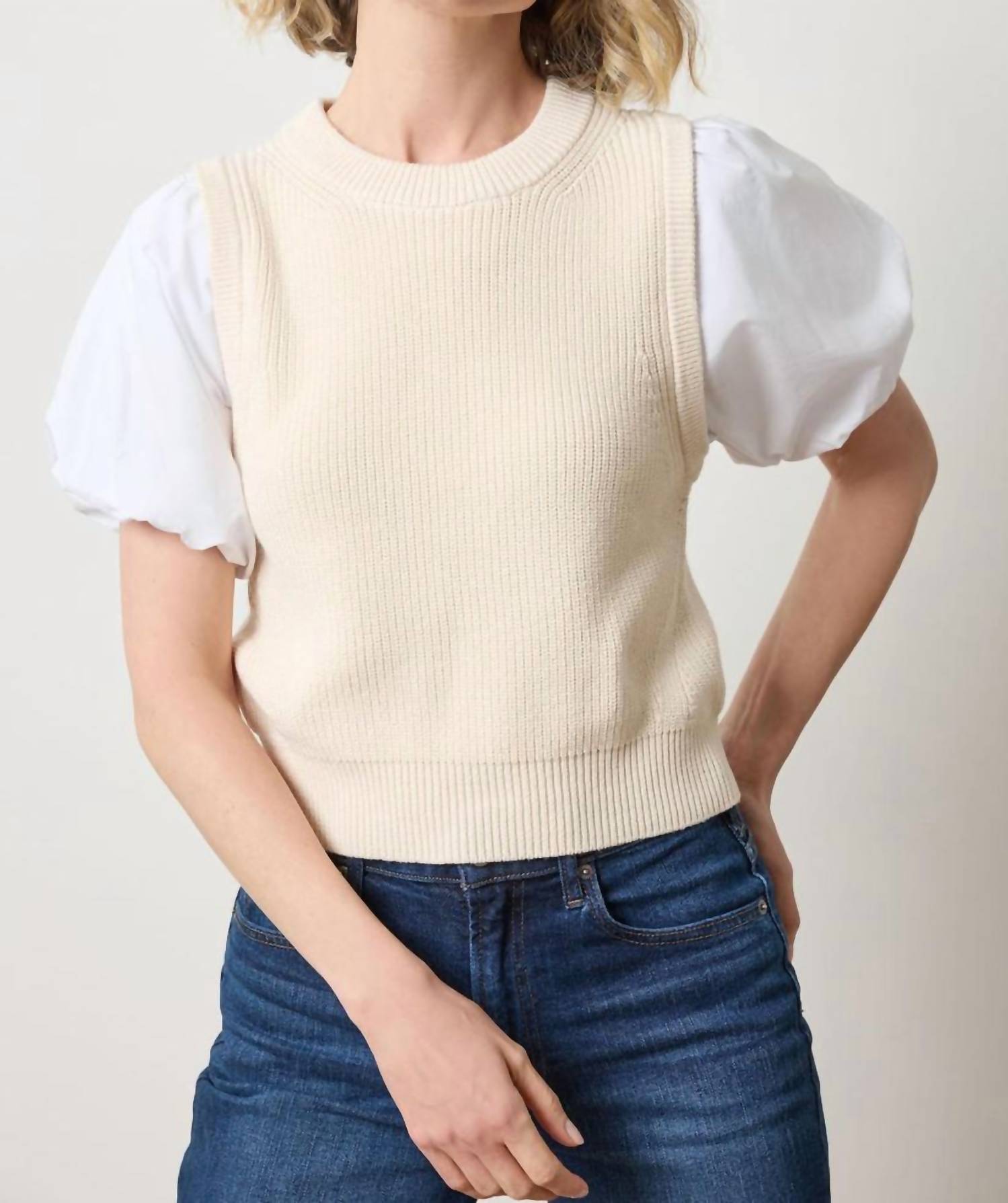 Lilla P - Mixed Media Pullover Sweater