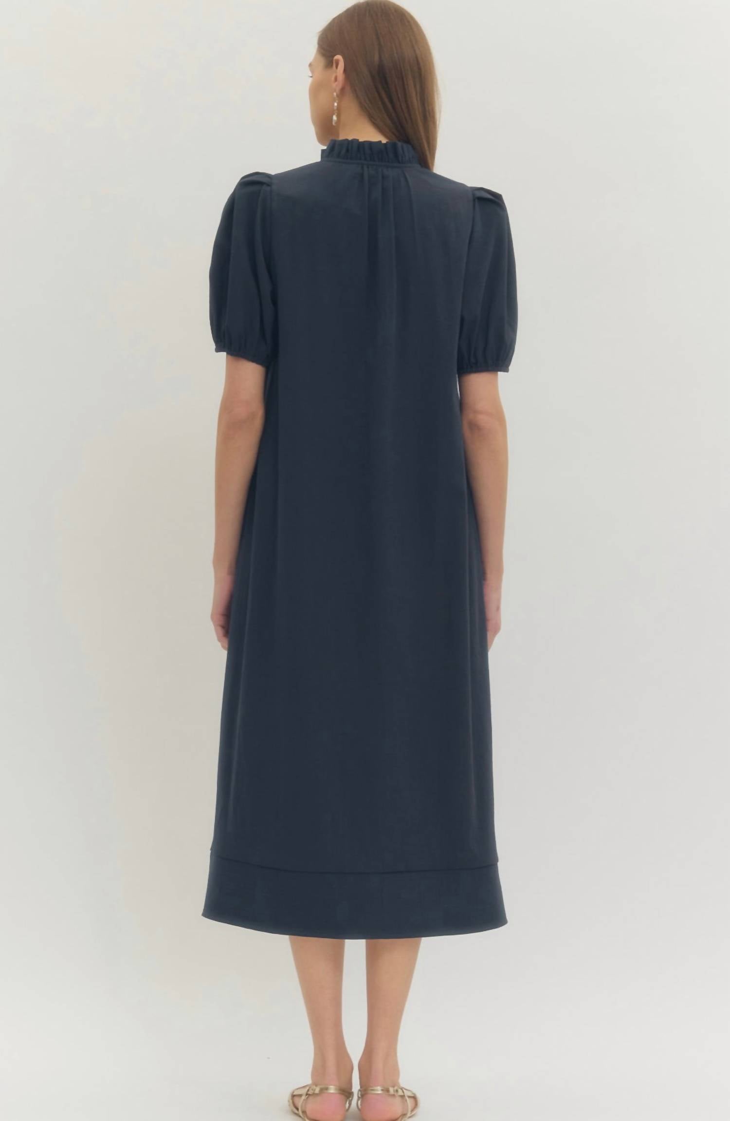 Entro - A-line V-neck Dress