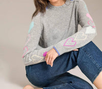 Alashan Cashmere Cashmere Hearts And Hugs Crew Neck Sweater in harbor - women's sweater - view 4