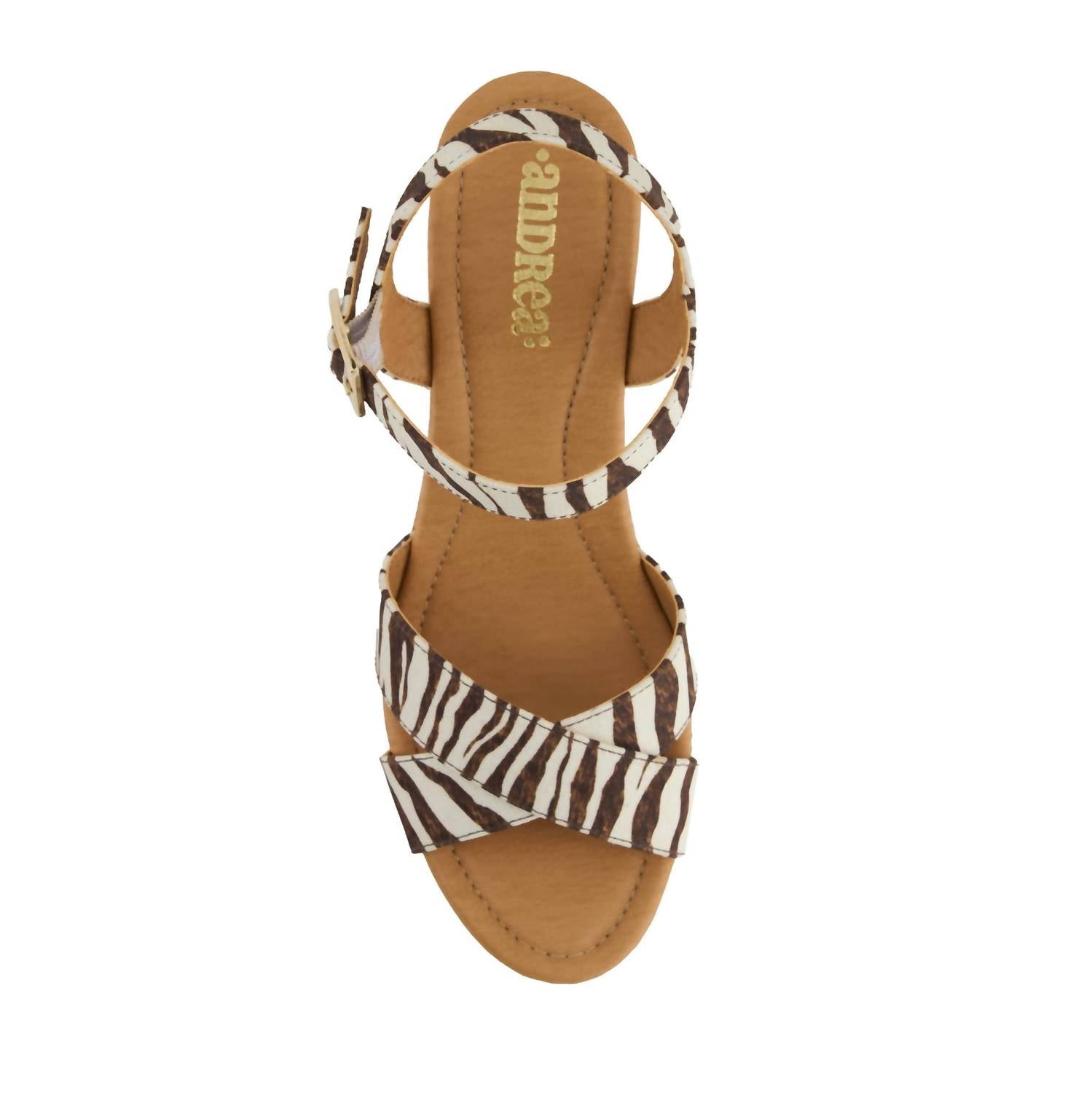 Andrea Women's Wedge Ankle Strap Sandal in brown - women's sandal - alternate view