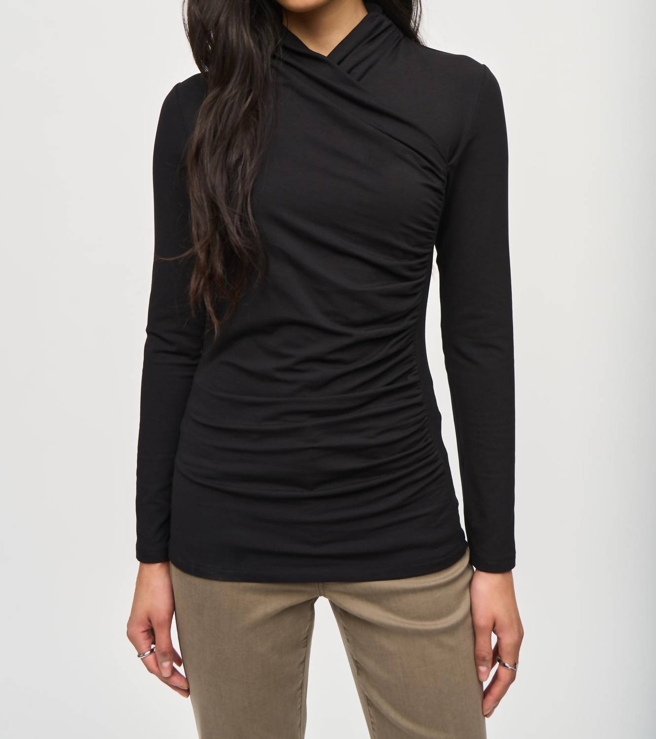 Joseph Ribkoff - COWL NECK RUCHED TOP