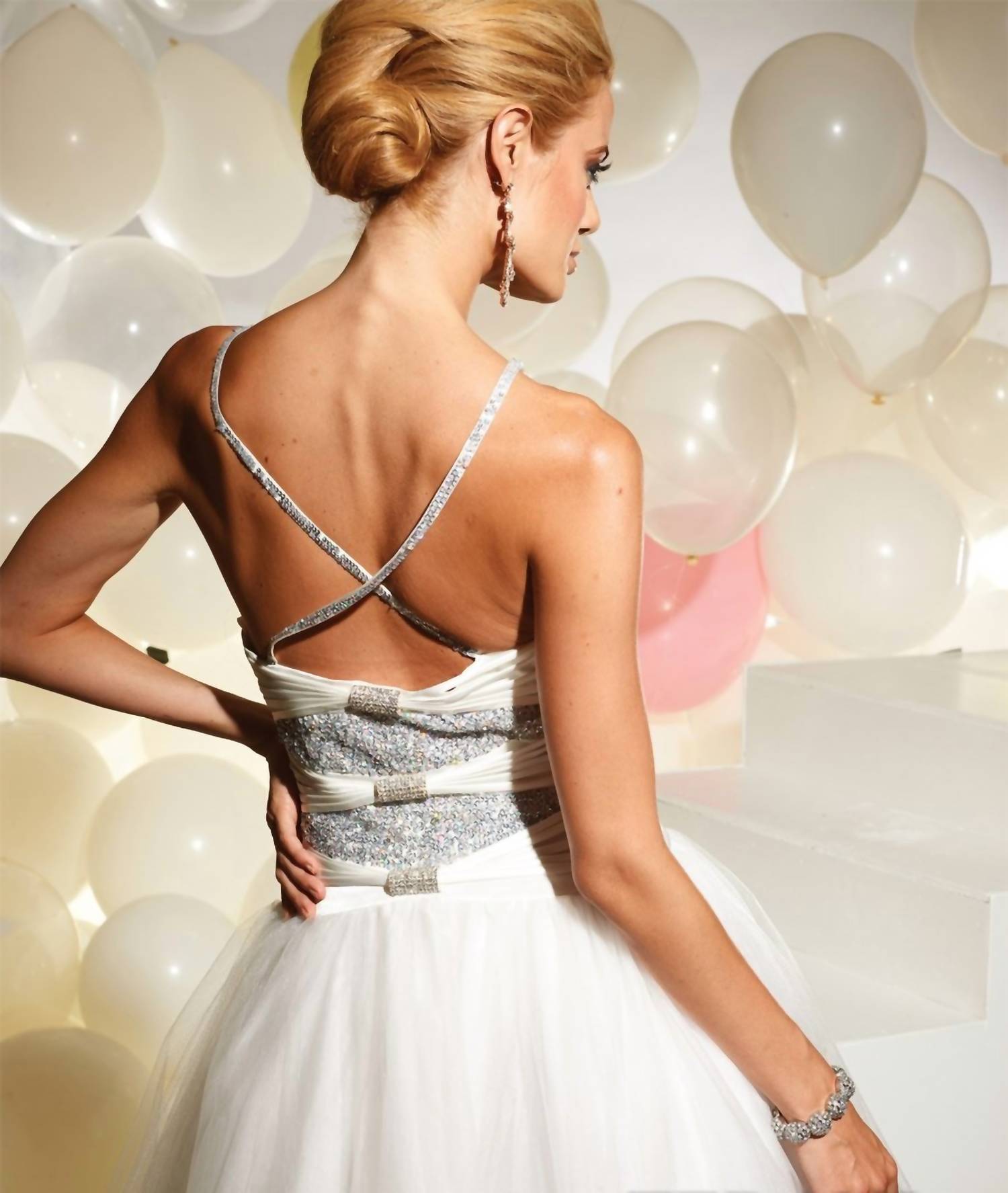 Terani Couture - Plunging Beaded Prom Dress