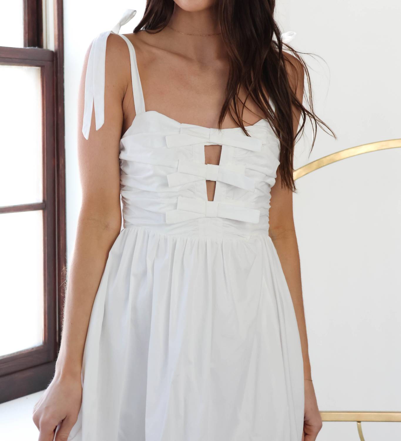 Astr - Helia Bow Front Midi Dress