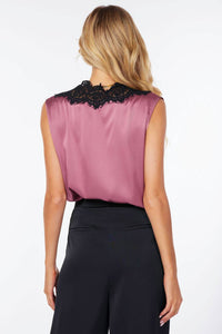 Bishop + Young - LACE DETAIL SATIN TOP