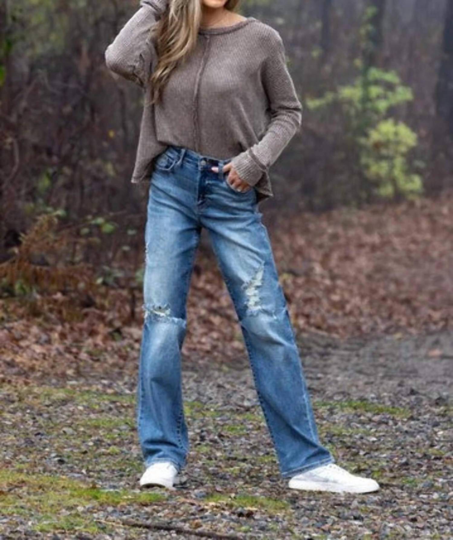 Judy Blue - High Waist Destroyed Dad Jeans