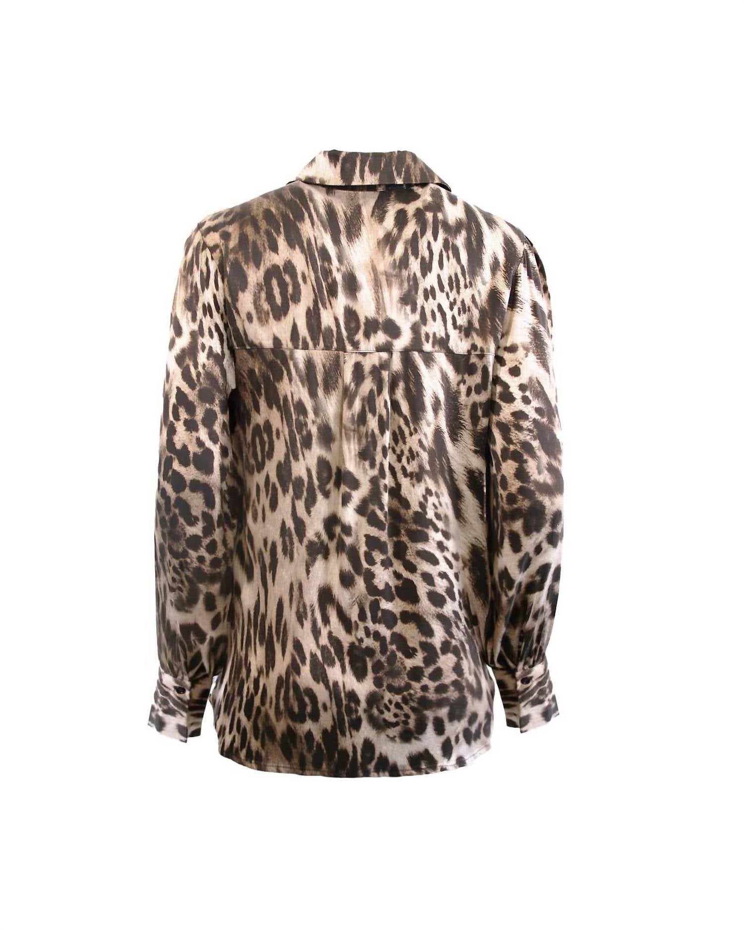 Theo The Label - Women's Danae Print Henley Shirt