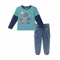 Andy & Evan - Boy's Sports Twofer Tee Amd Terry Pants Set