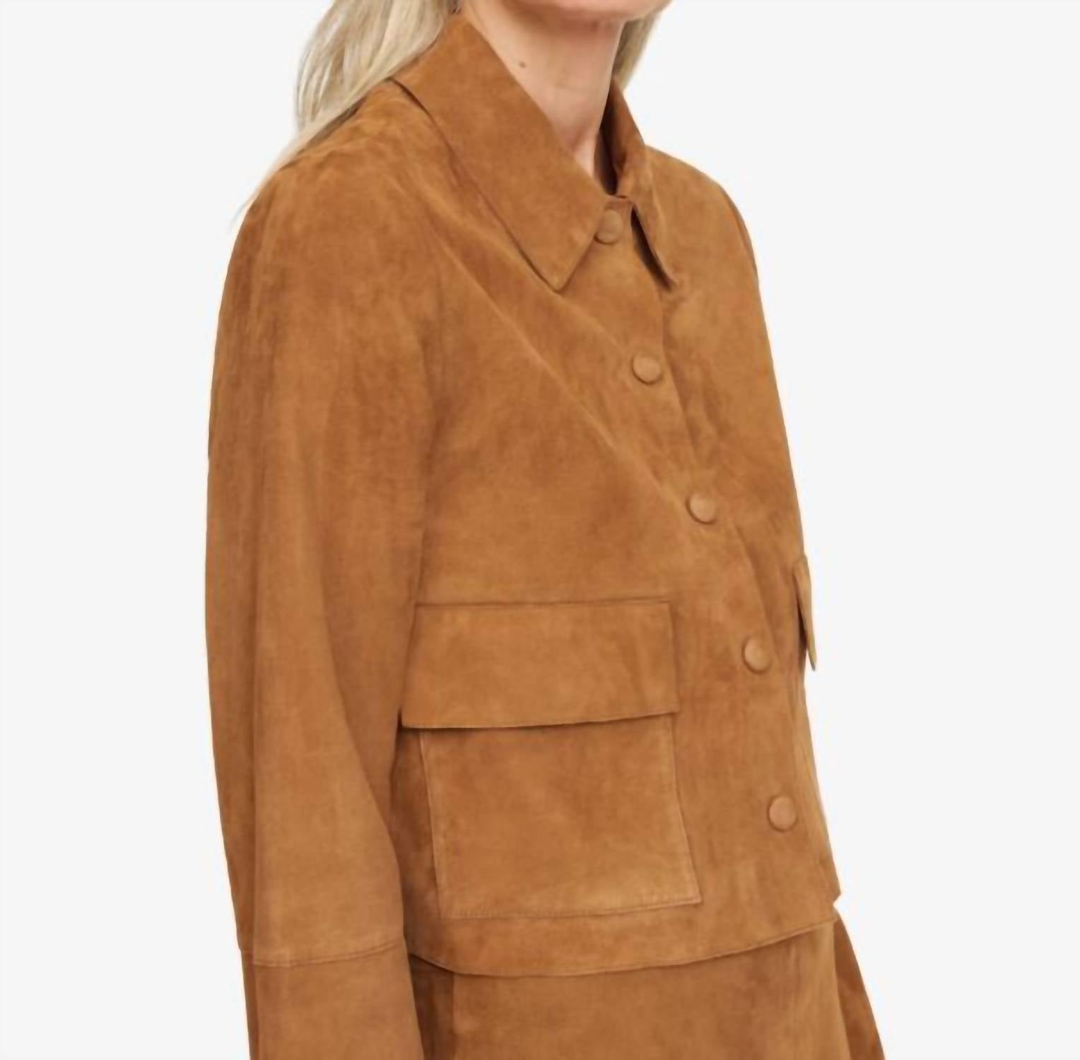 BY MALENE BIRGER Annie Suede Jacket in rusty sand - women's jacket - alternate view