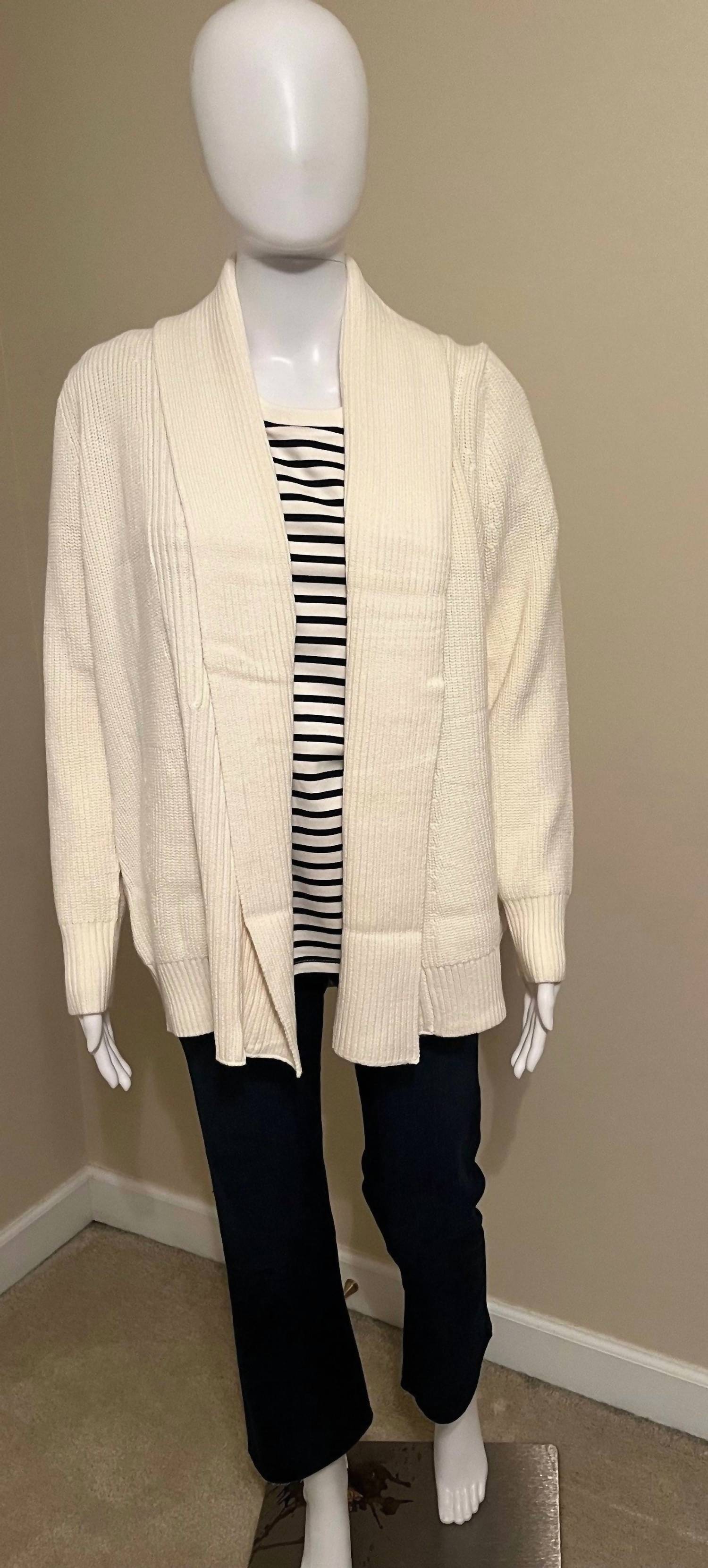 SKIES ARE BLUE Women's Open Front Cardigan Cardigan in off white - women's cardigan