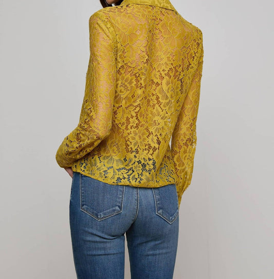 L'Agence - Maia Lace Buttondown Blouse