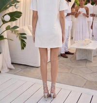 Ina Fashion - Yanira Embellished Flower T-Shirt Dress