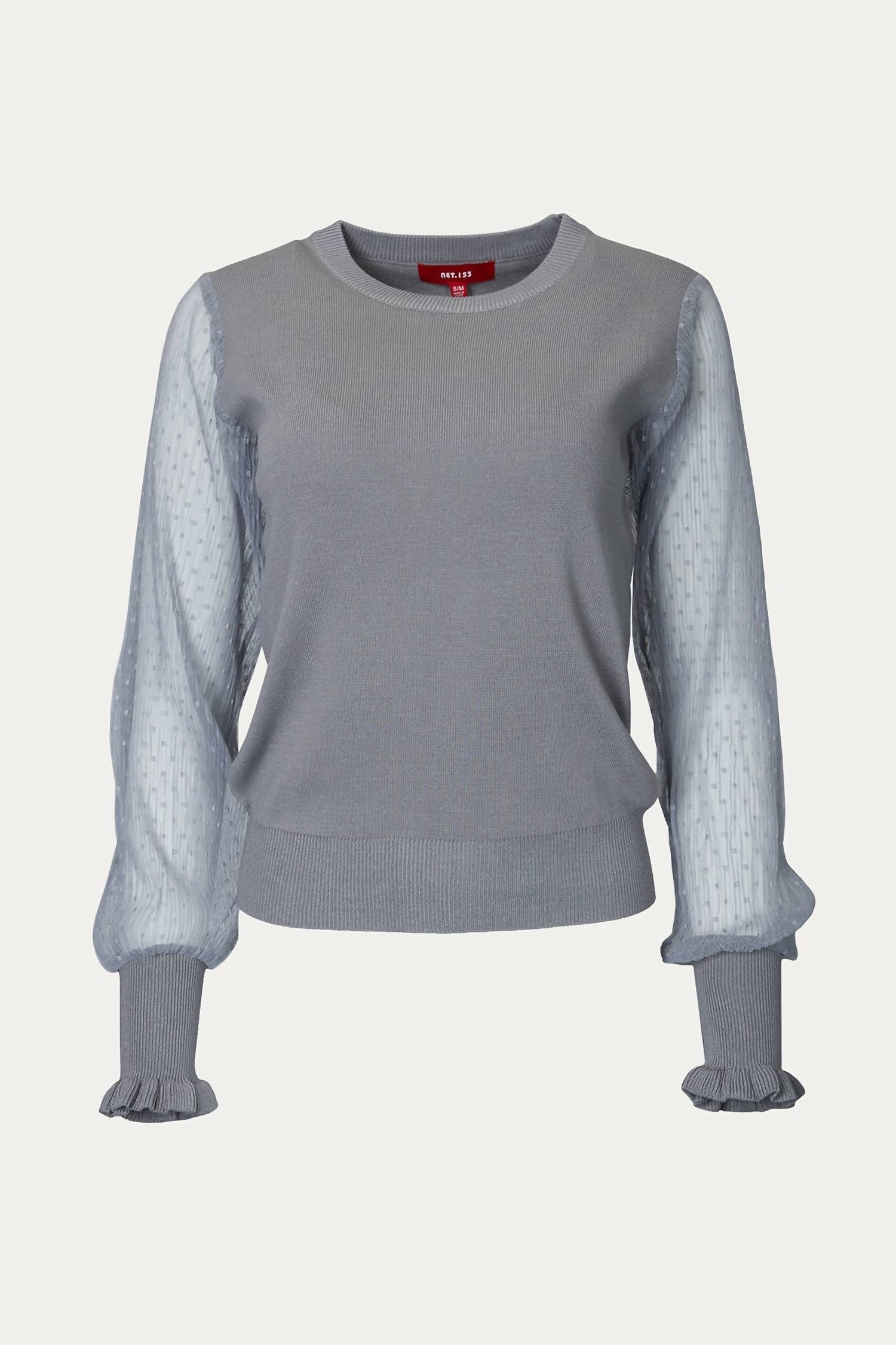 MESH SLEEVE SWEATER