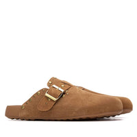 Xti Women's Suede Clog Shoes in camel - women's shoe - detail view