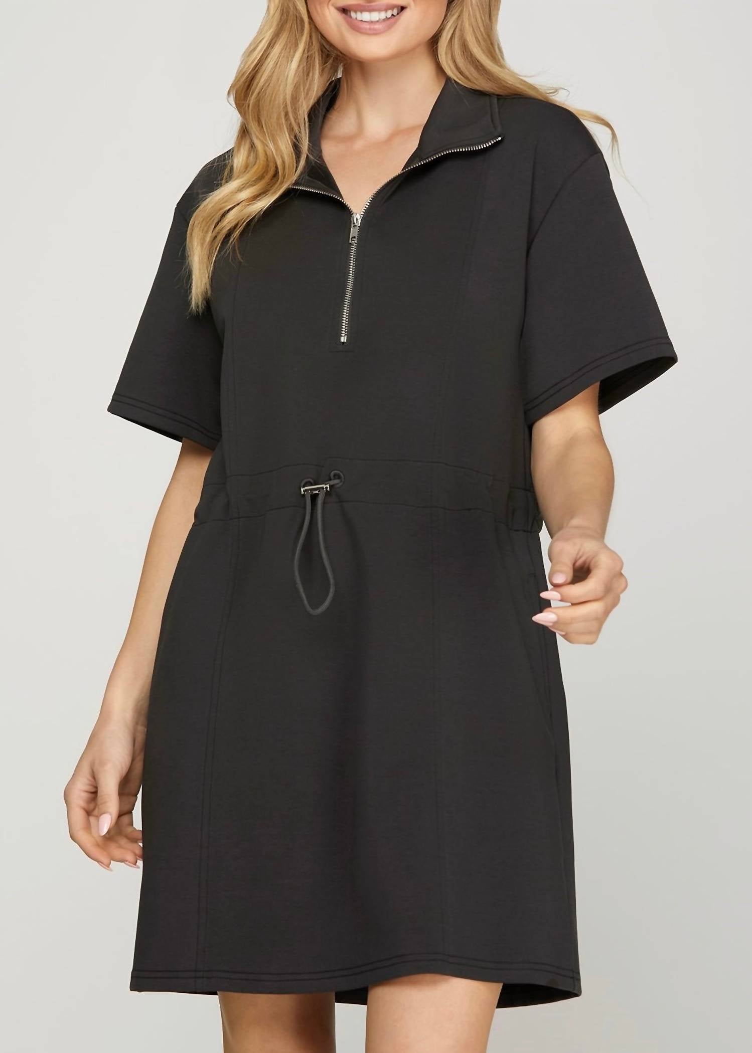 Entro - The Essential Half-zip Mini Dress